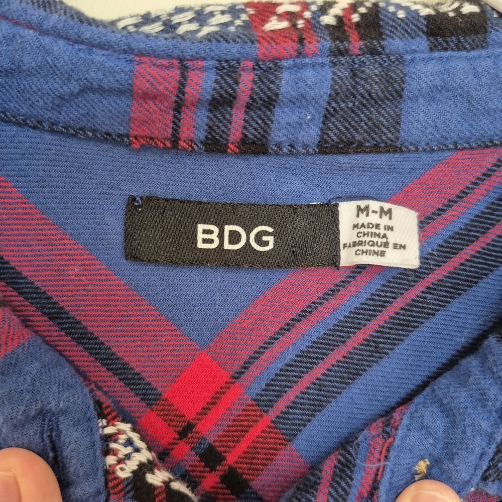 BDG Blue and Pink Plaid Button-Down Shirt - Picture 5 of 8